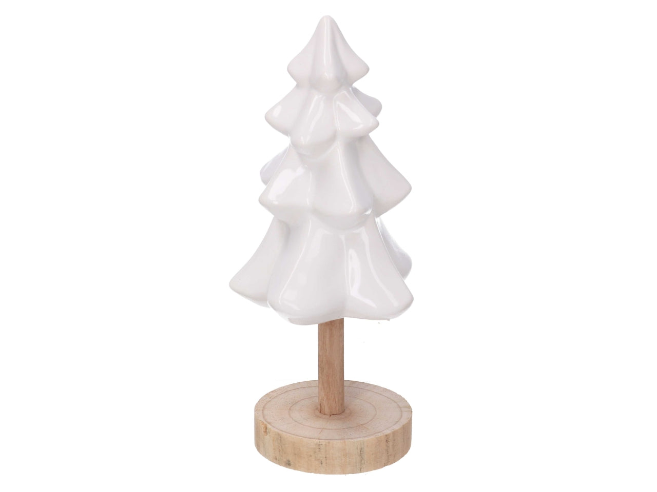 Albero in ceramica con base in legno bianco 10,2x10xh.23,8cm
