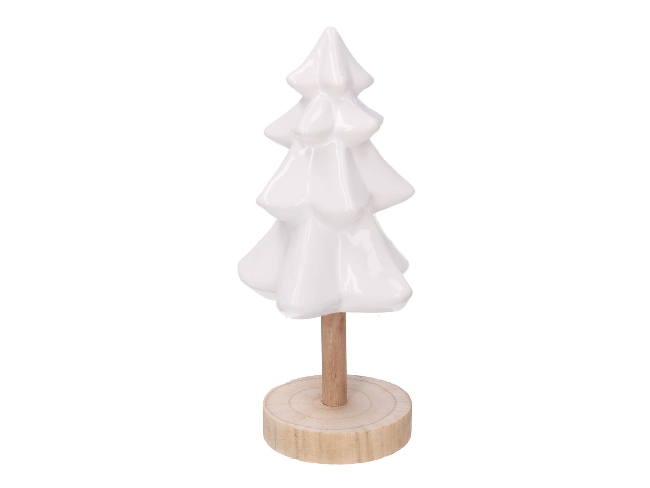 Albero in ceramica con base in legno bianco 10,2x10xh.23,8cm