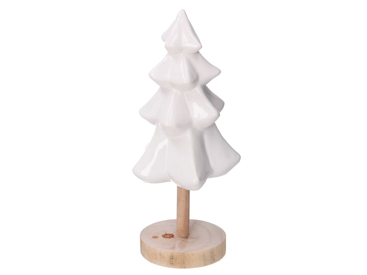 Albero in ceramica con base in legno bianco 12x11,5xh29cm
