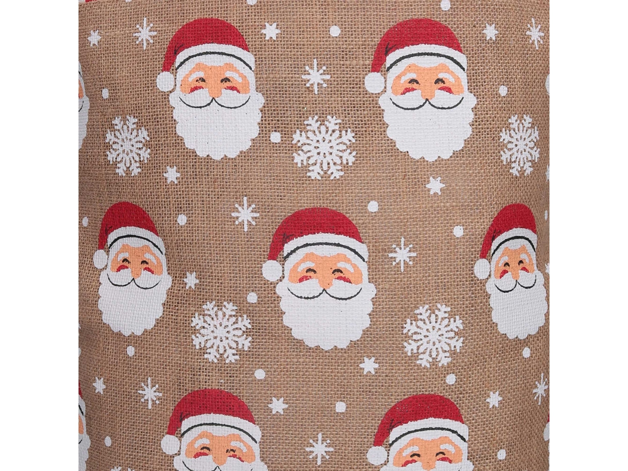 Borsa juta con babbo natale naturale e rossa 36x12,5xh.25cm