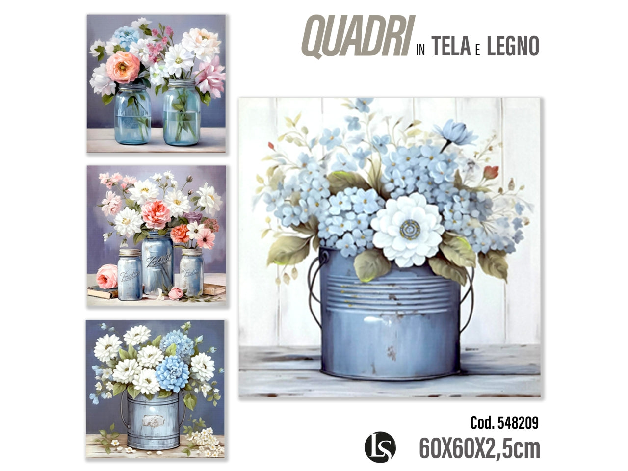 Quadro 60x60x2,5cm assortito