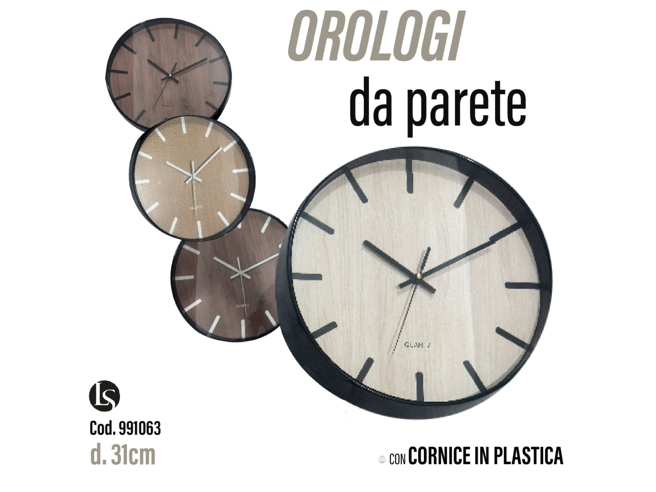 Orologio 31cm plastica assortito