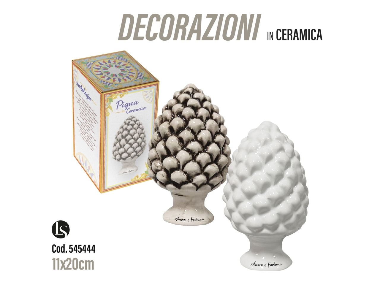 Pigna in ceramica 11x20cm assortita