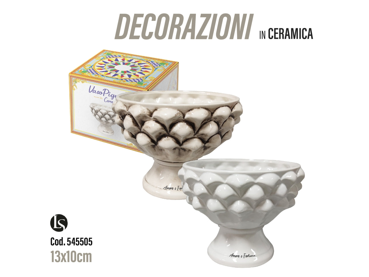 Vaso in ceramica 13x10cm assortito