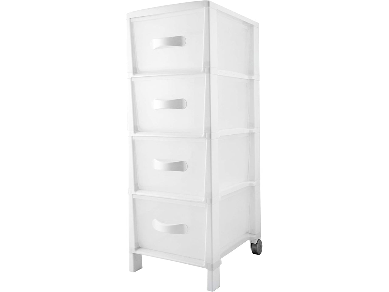 Cassettiera slim bianca con 4 cassetti linea futura