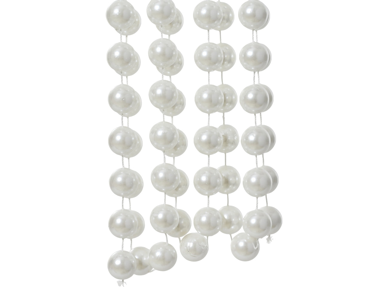 Ghirlanda con palle d.2x270cm bianco