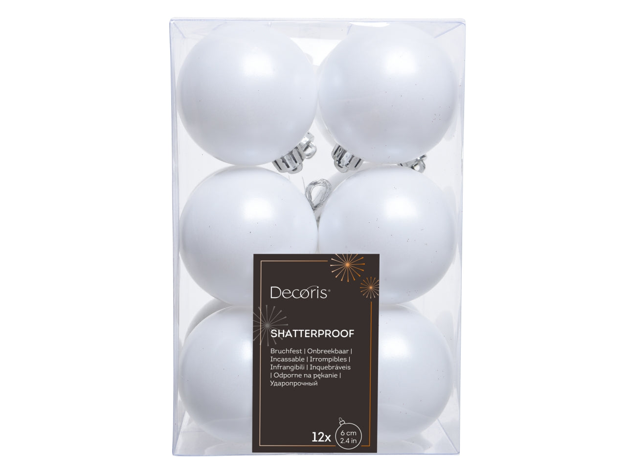 Palla 6cm in confezione da 12 pezzi bianco opaco