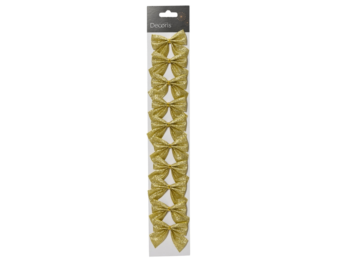 Fiocco oro glitter in cartella da 8 pezzi