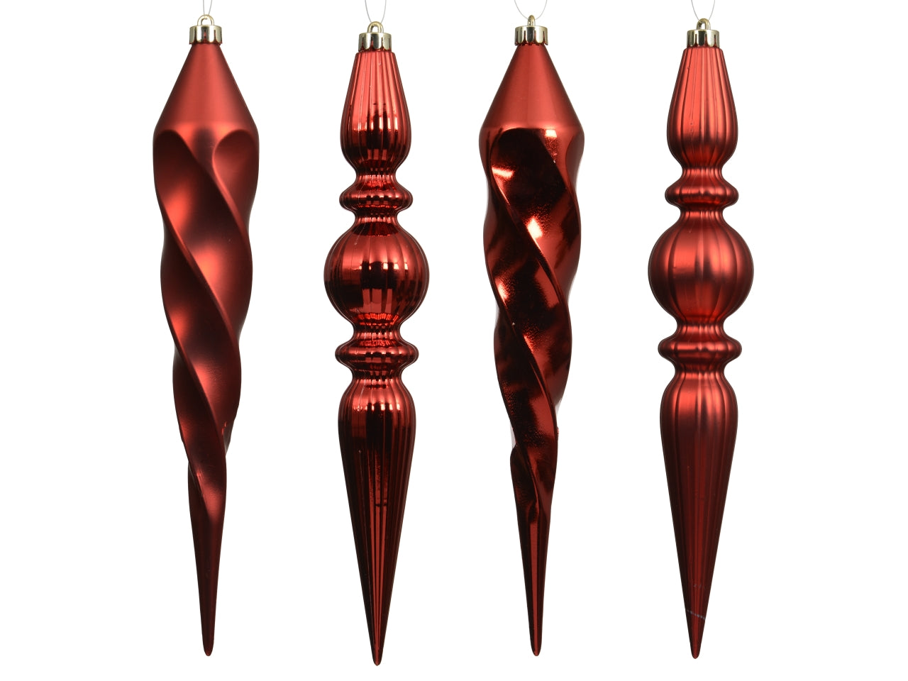 Pendente in confezione da 4 pezzi lucido e opaco rosso