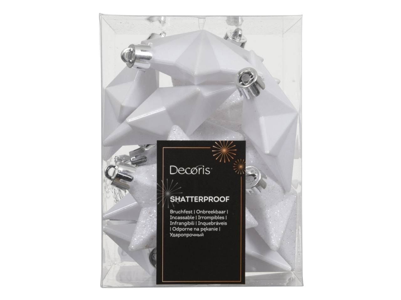 Appendino stella in confezione da 12 pezzi bianco