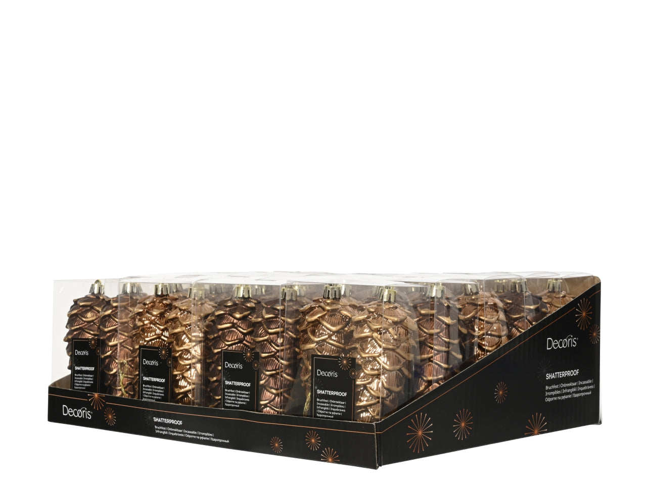 Appendino pigna da 11,5cm in confezione da 2 pezzi marrone con glitter