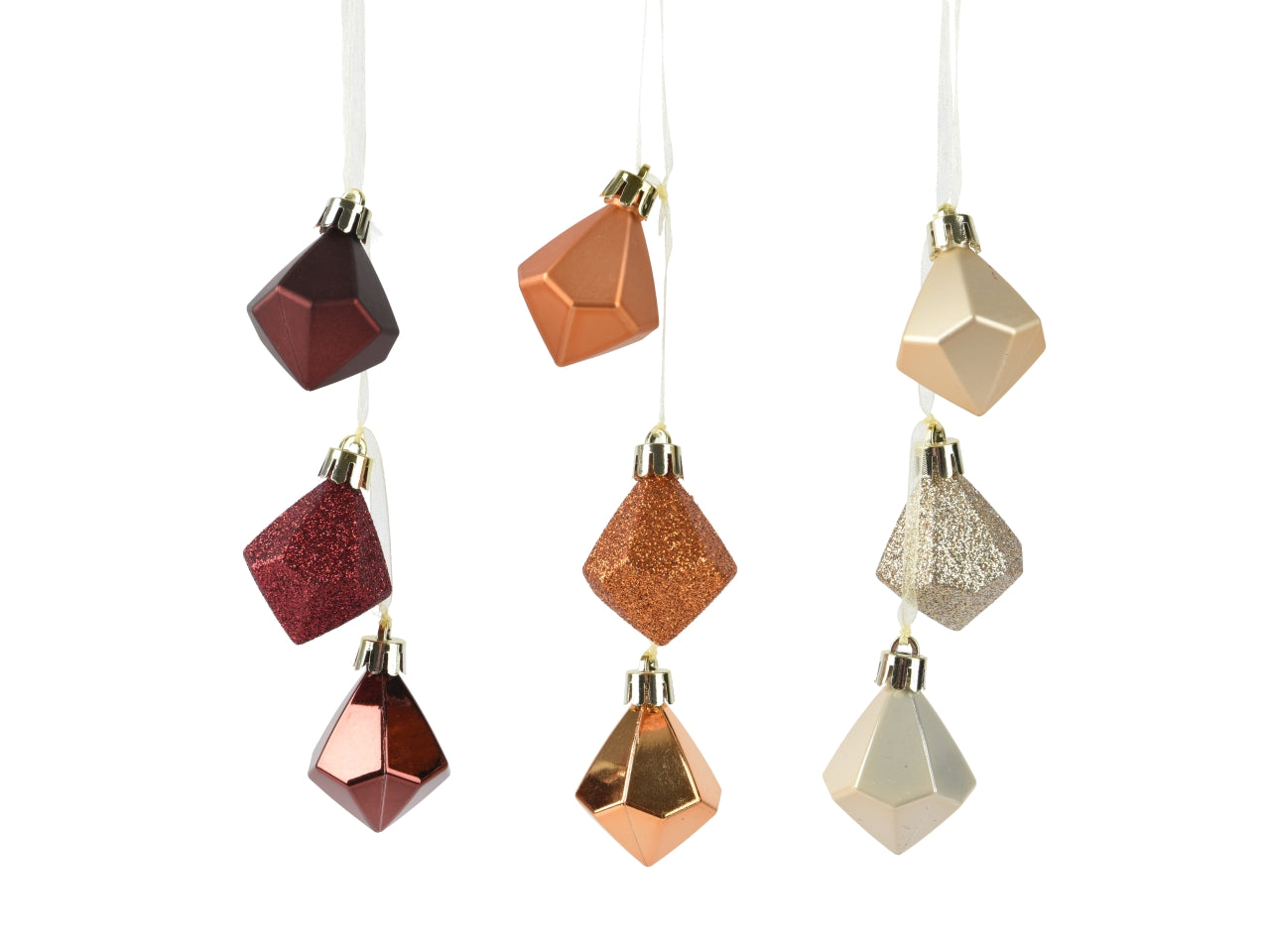 Appendino 3 diamante lucido, opaco e glitter in colori assortiti