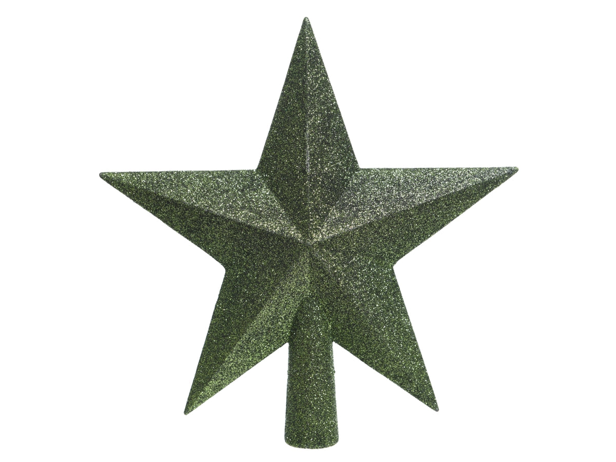 Puntale stella 19cm verde glitter