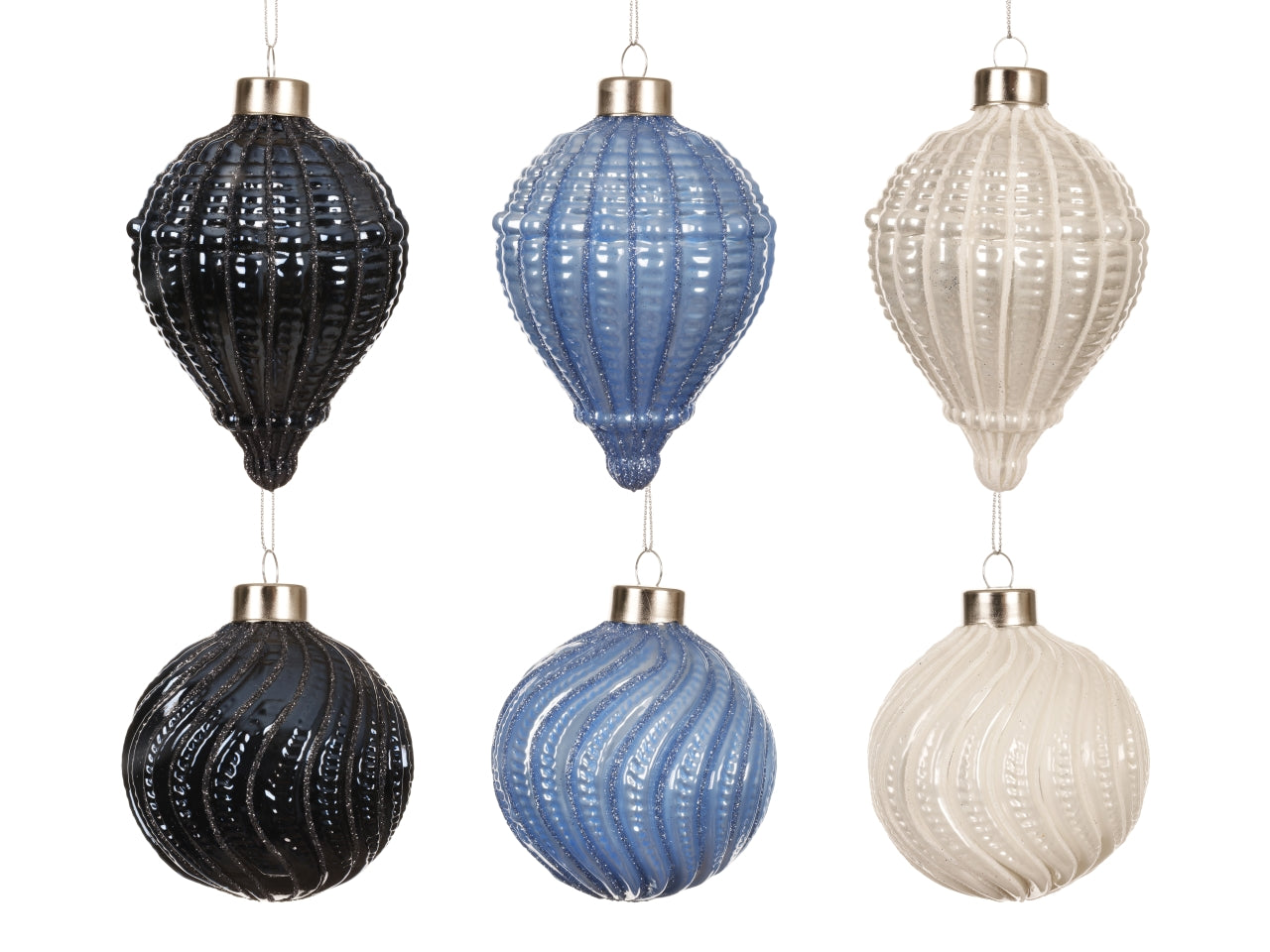 Palla in vetro 8cm 2modelli, 3 colori assortiti