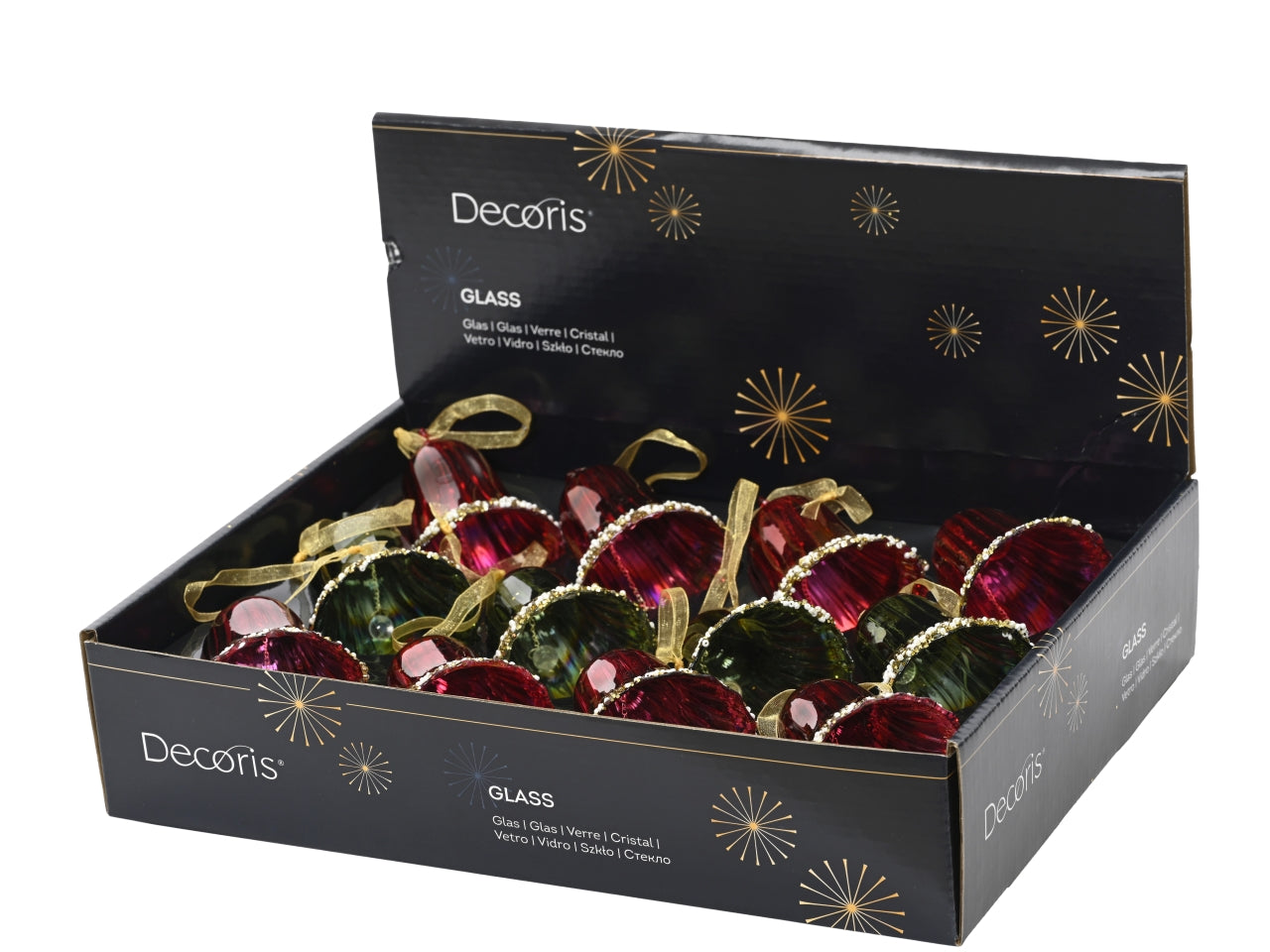 Appendino campana vetro 6,7cm in 3colori assortiti