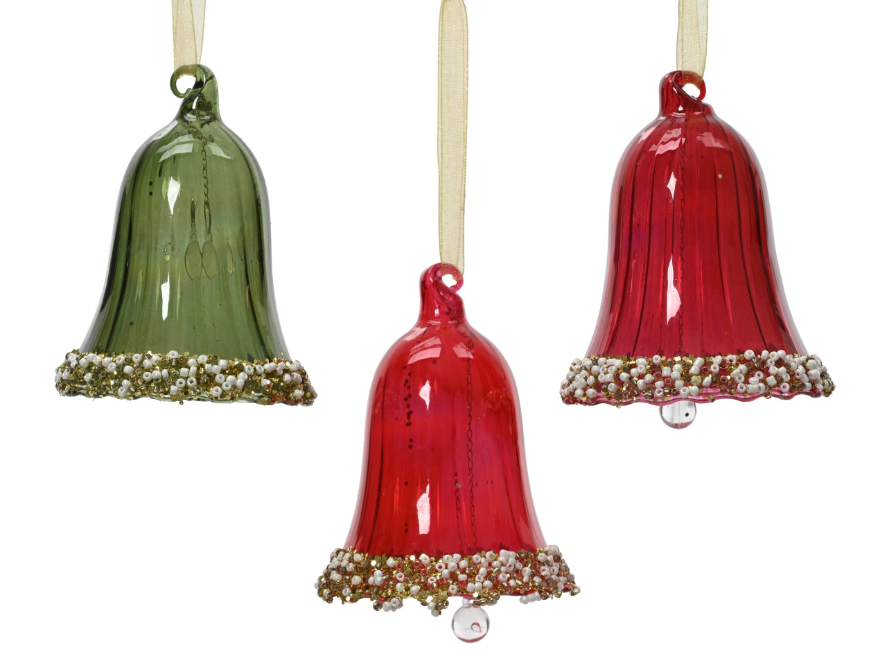 Appendino campana vetro 6,7cm in 3colori assortiti