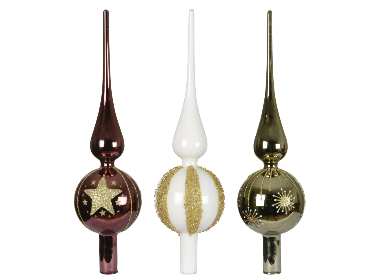 Puntale vetro 31cm decorazioni colori assortiti