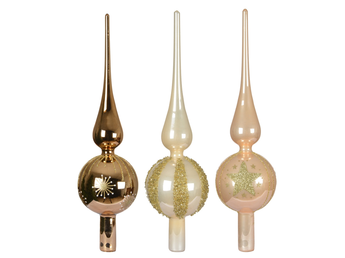 Puntale vetro 31cm decorazioni colori assortiti