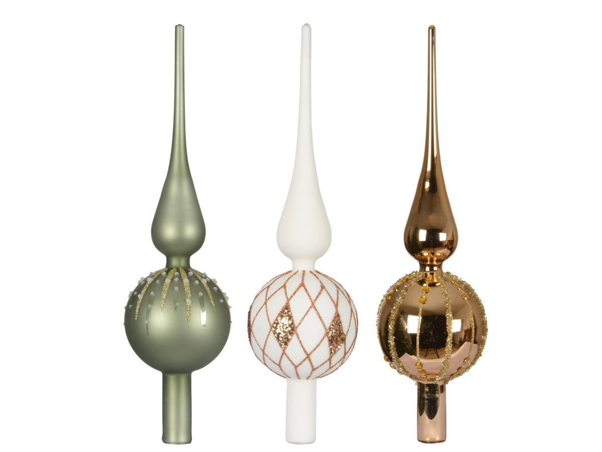 Puntale vetro 31cm decorazioni colori assortiti