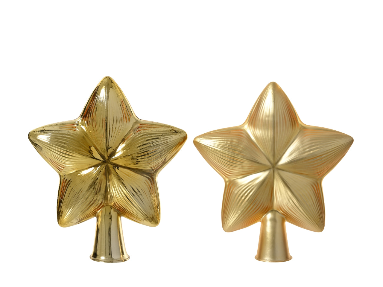 Puntale stella vetro 17cm oro