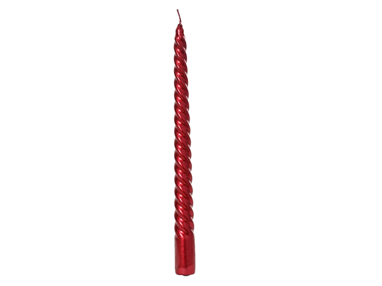 Candela torciglione 25cm in scatola da 4 pezzi rosso