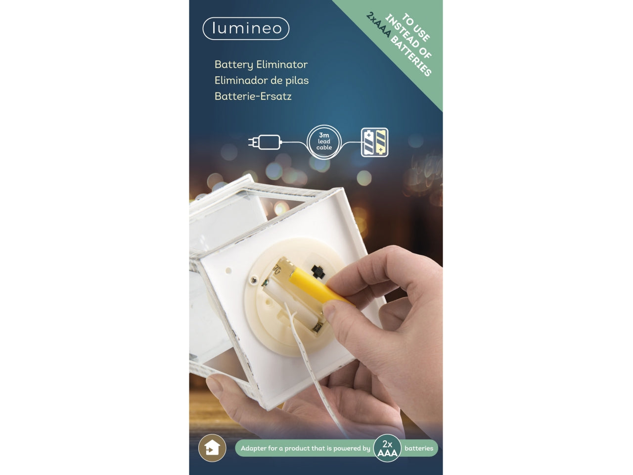 Eliminatore batterie 2xAAA ministilo con filo da 3mt