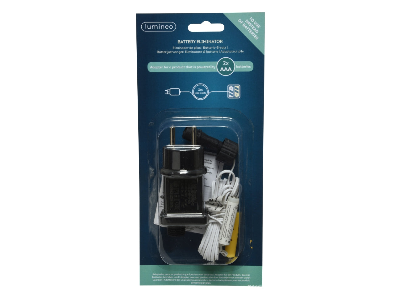 Eliminatore batterie 2xAAA ministilo con filo da 3mt