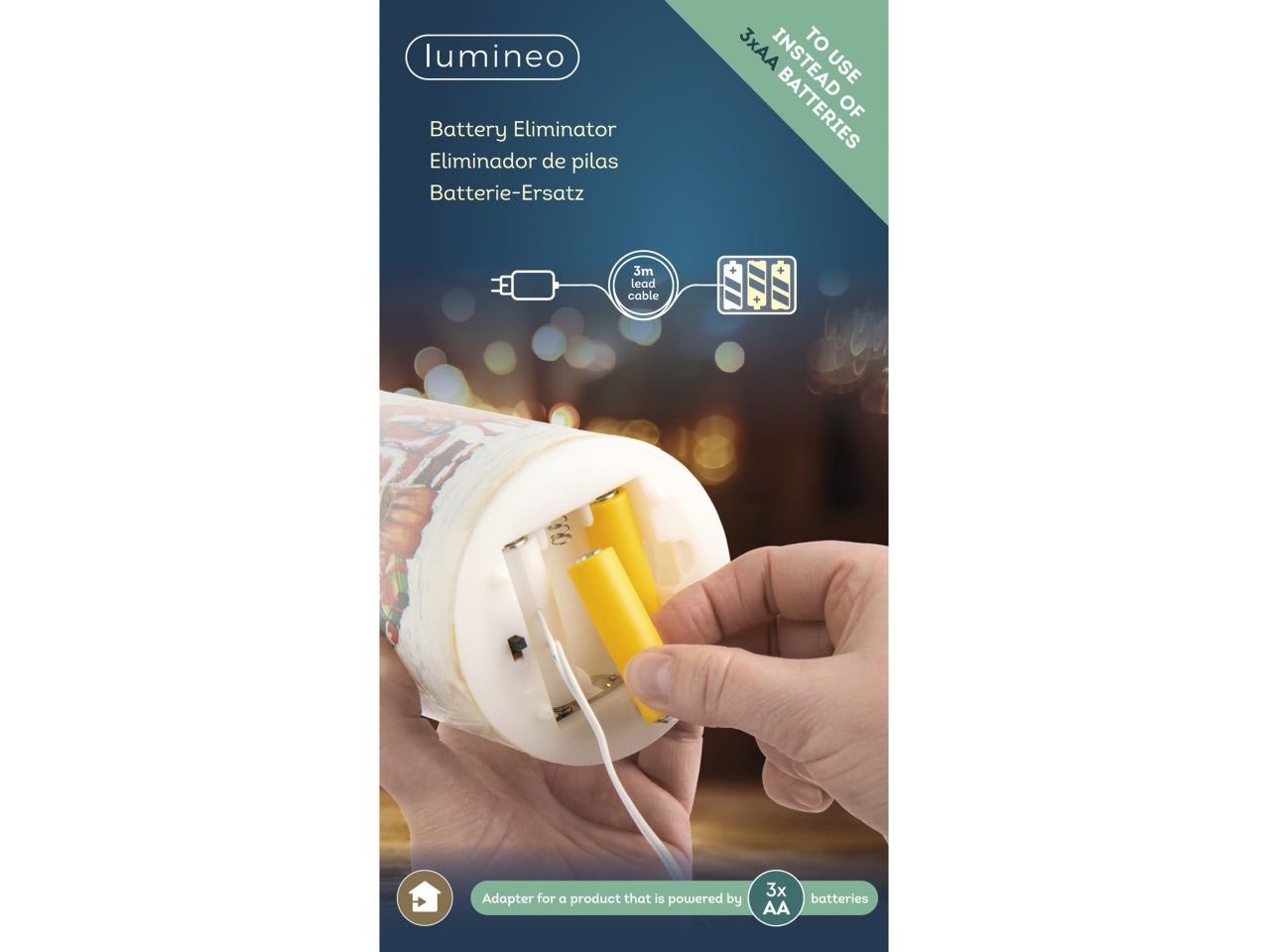 Eliminatore batterie 3xAA stilo con filo da 3mt