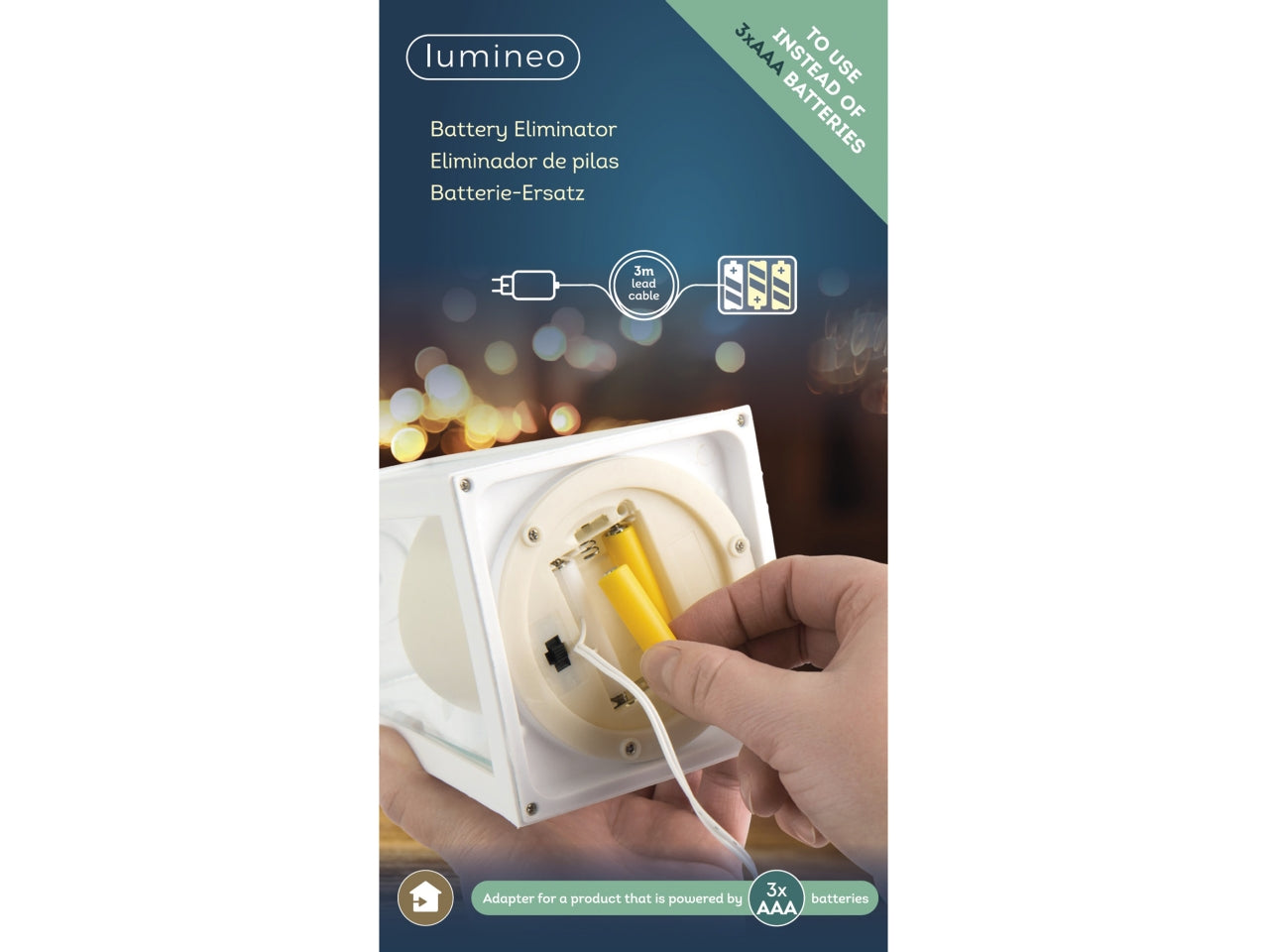 Eliminatore batterie 3xAAA ministilo con filo da 3mt