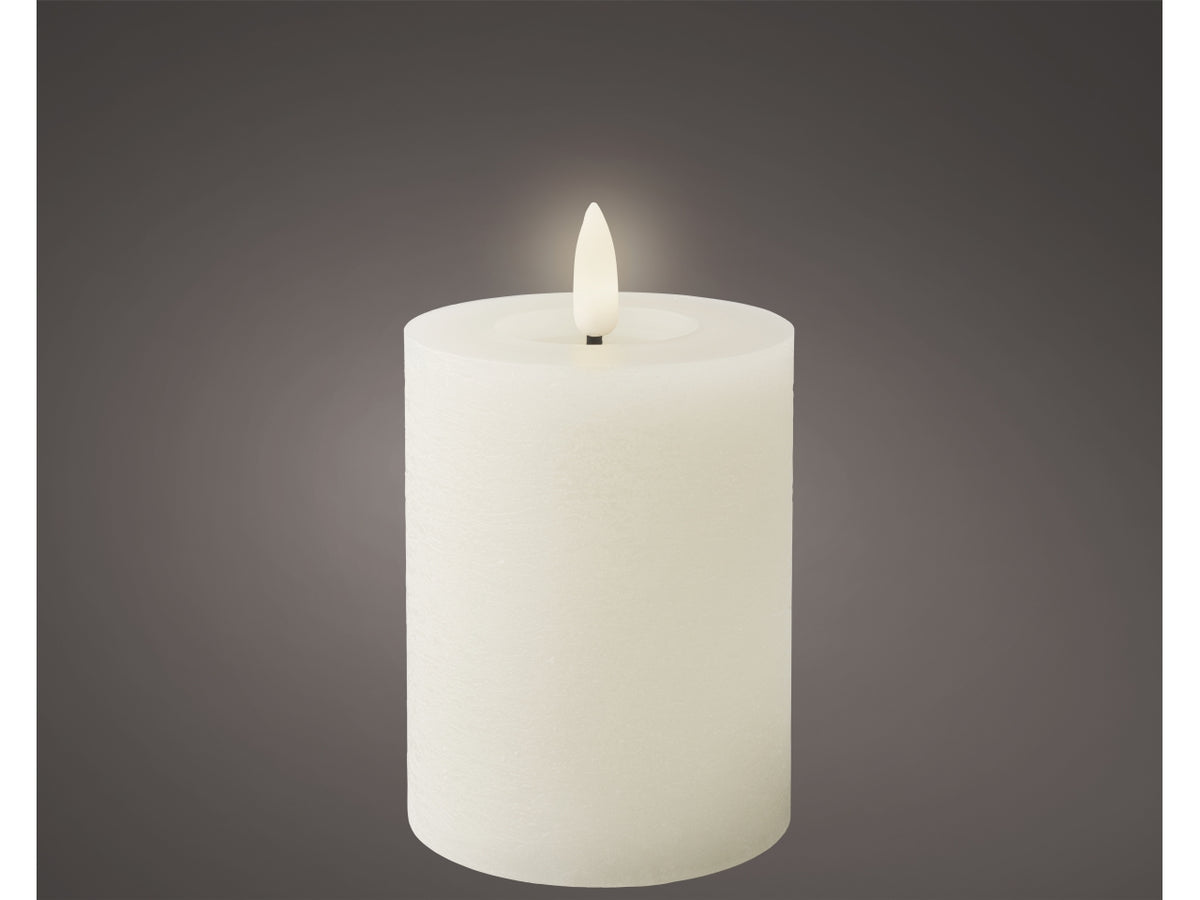 Candela led 7x11,2cm a batteria bianco