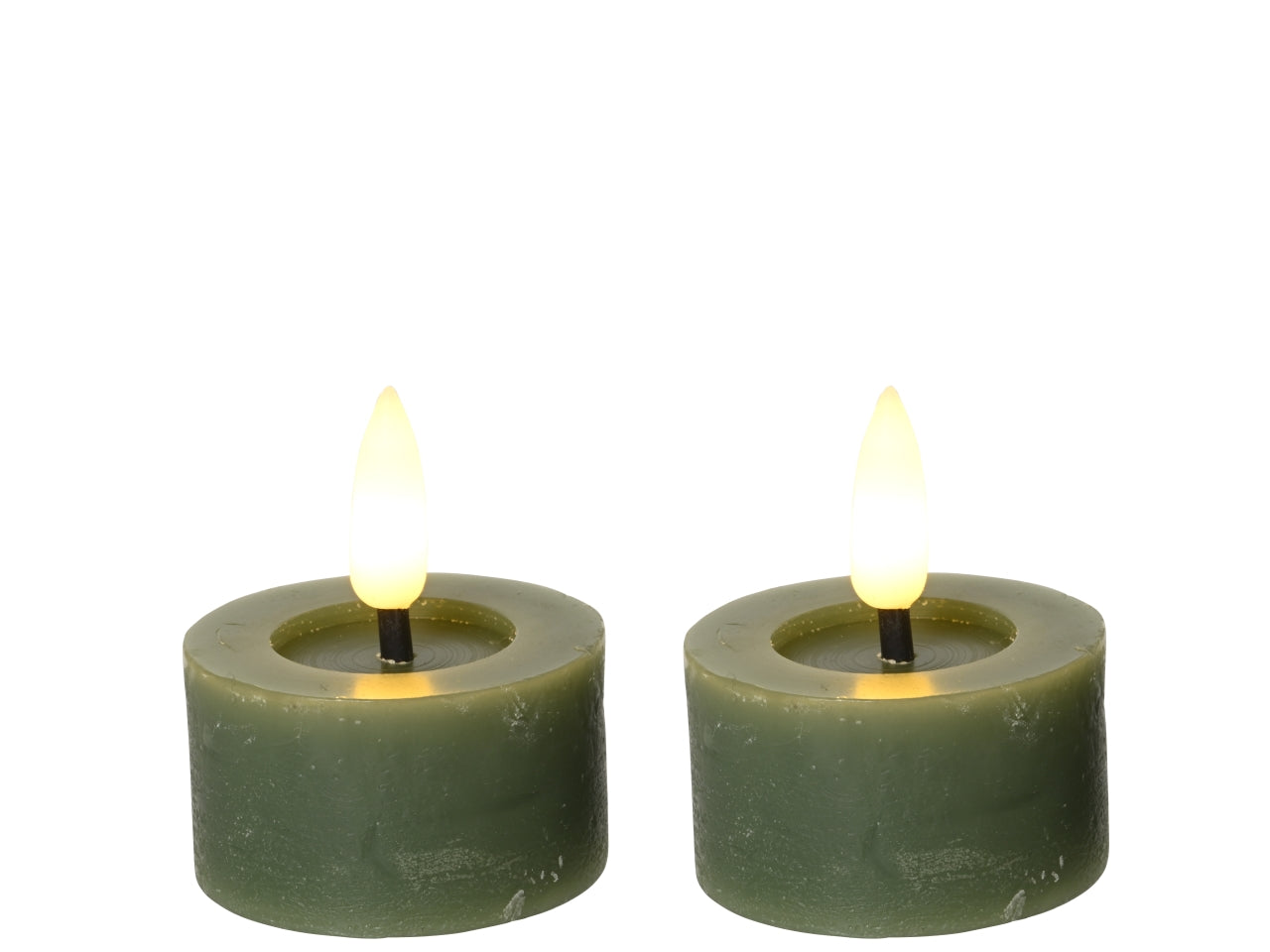 Tealight led 4x4,5cm a batteria 2 pezzi verde