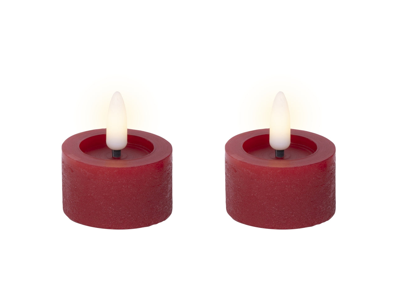 Tealight led 4x4,5cm a batteria 2 pezzi rosso