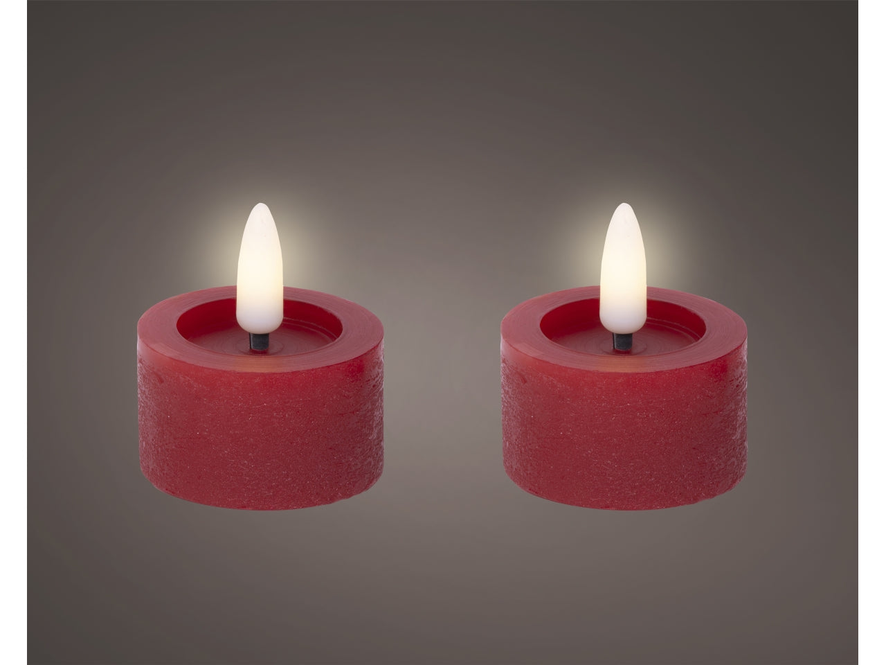Tealight led 4x4,5cm a batteria 2 pezzi rosso