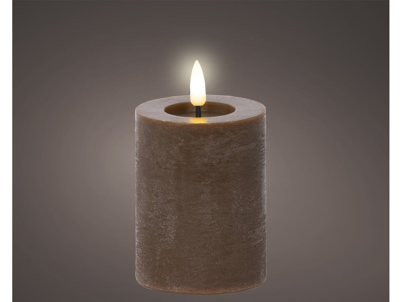 Candela led 7x11,3cm a batteria marrone