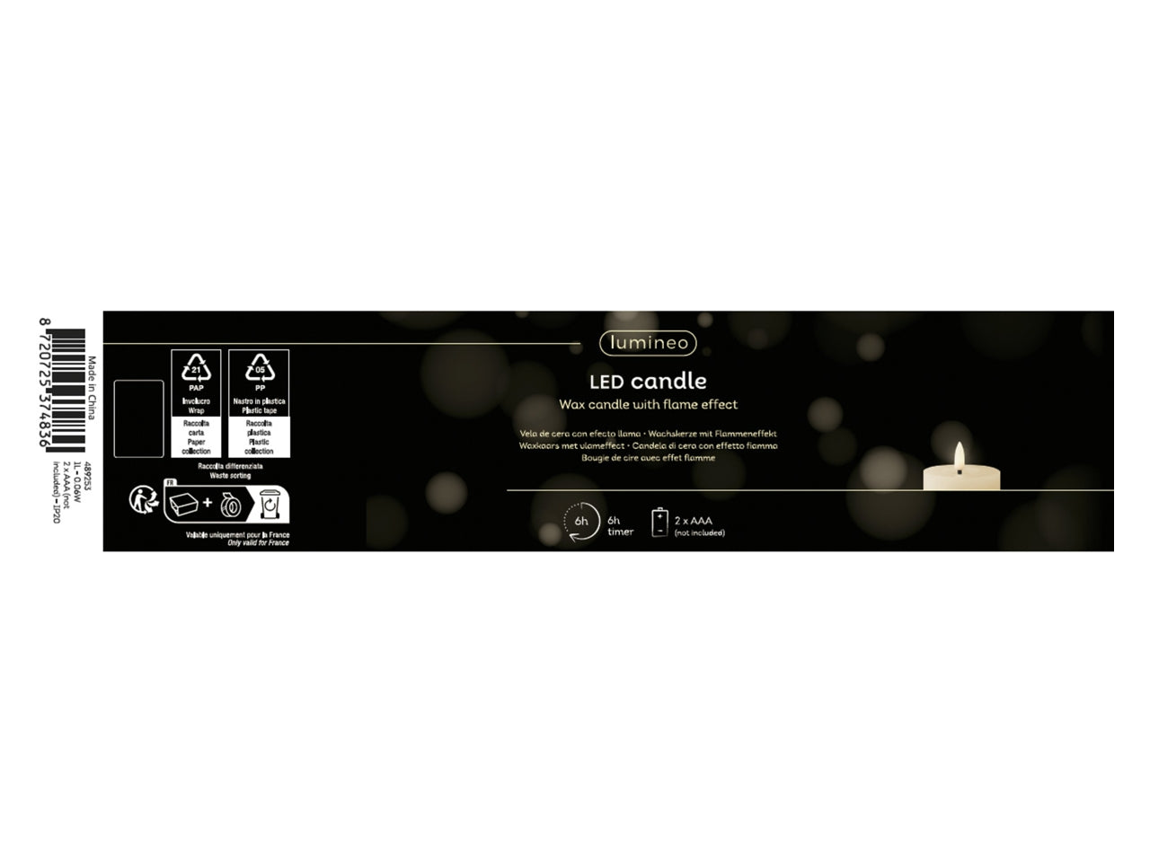 Candela led 7x11,3cm a batteria marrone