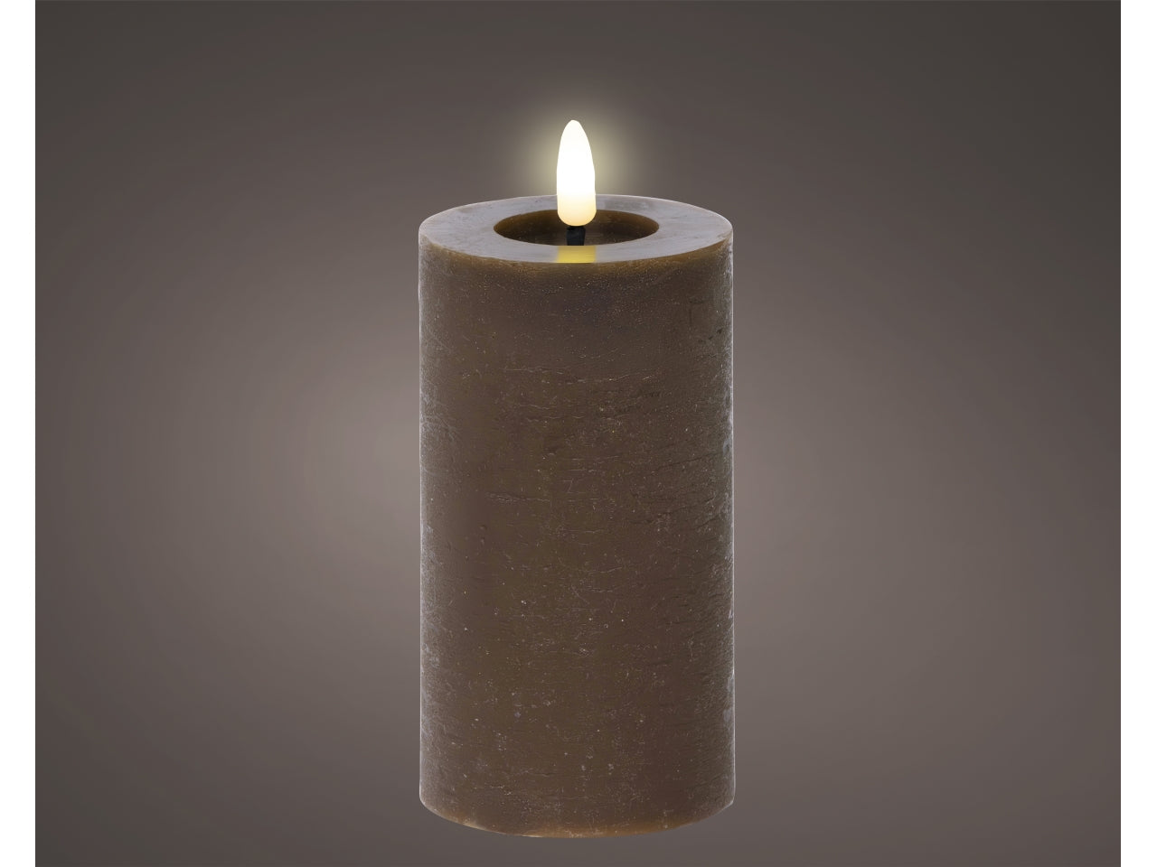 Candela led 7x15cm a batteria marrone