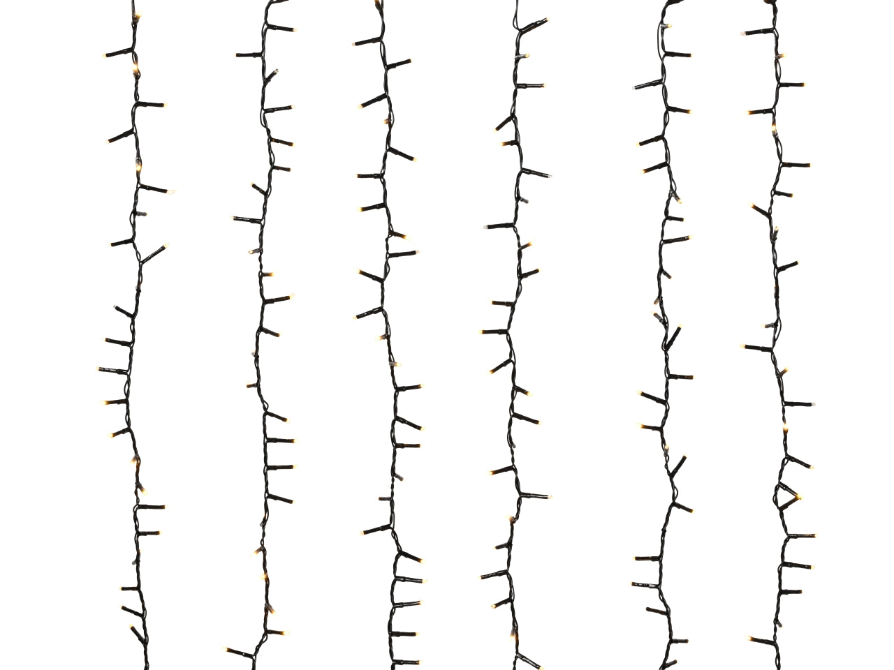 Tenda luci a cascata 1080led oro soft effetto scintillante 6 fili neri con luci a grappoli 240x240cm per uso esterno