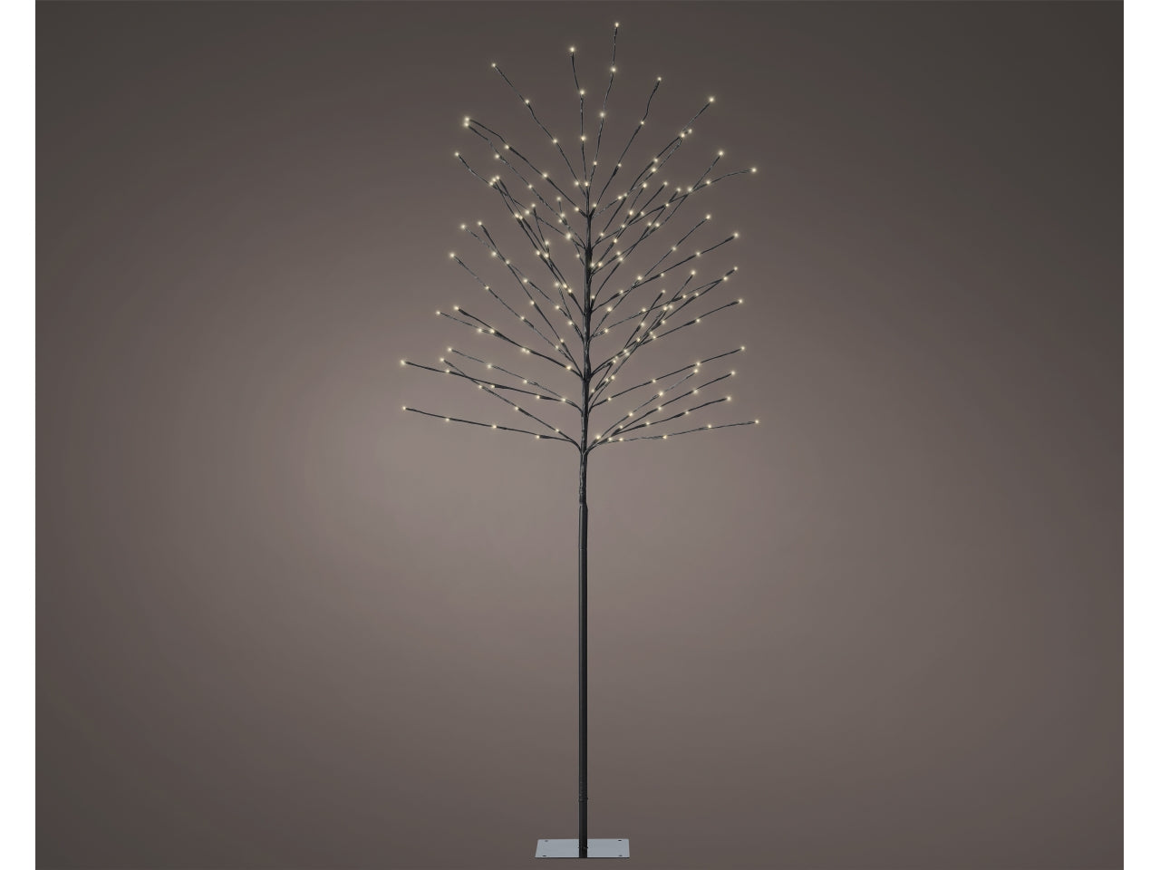Albero in metallo 180cm d.70cm con led bianco caldo fisse