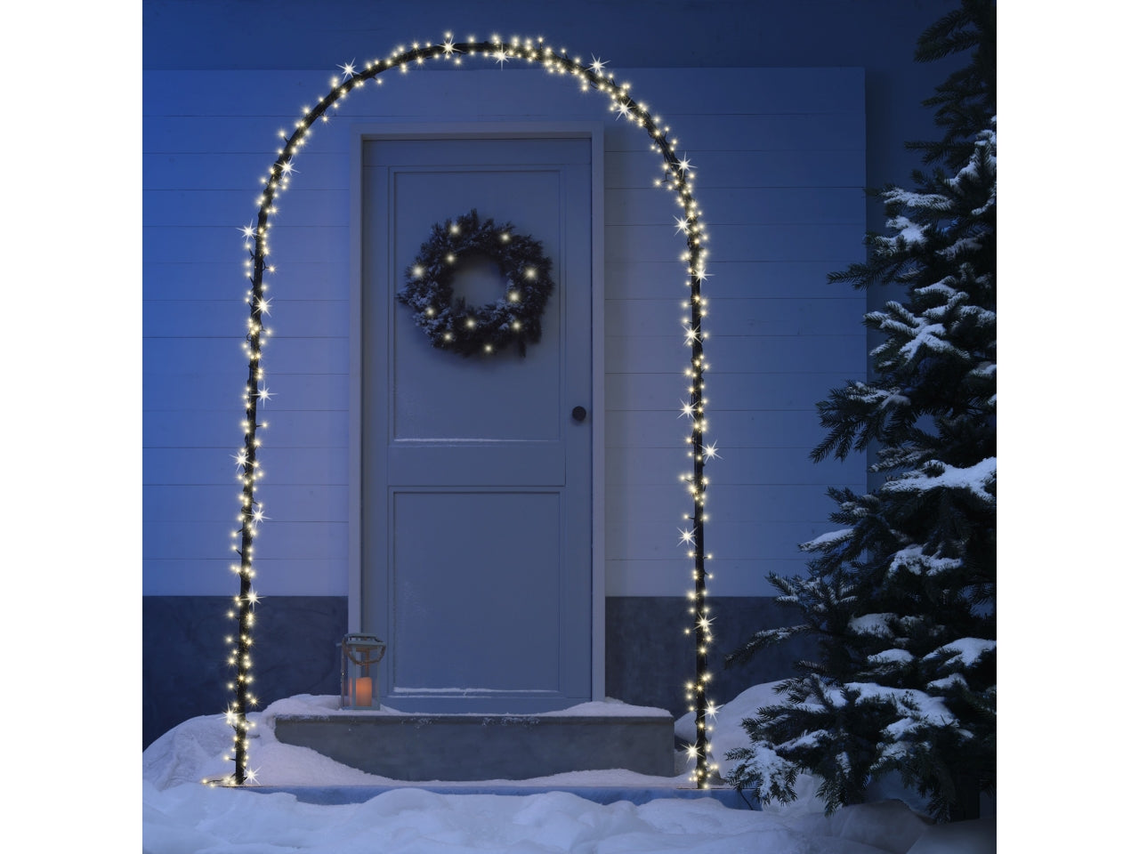 Arco luci 500led bianco caldo con 8 funzioni effetto scintillante 130x230cmper uso esterno