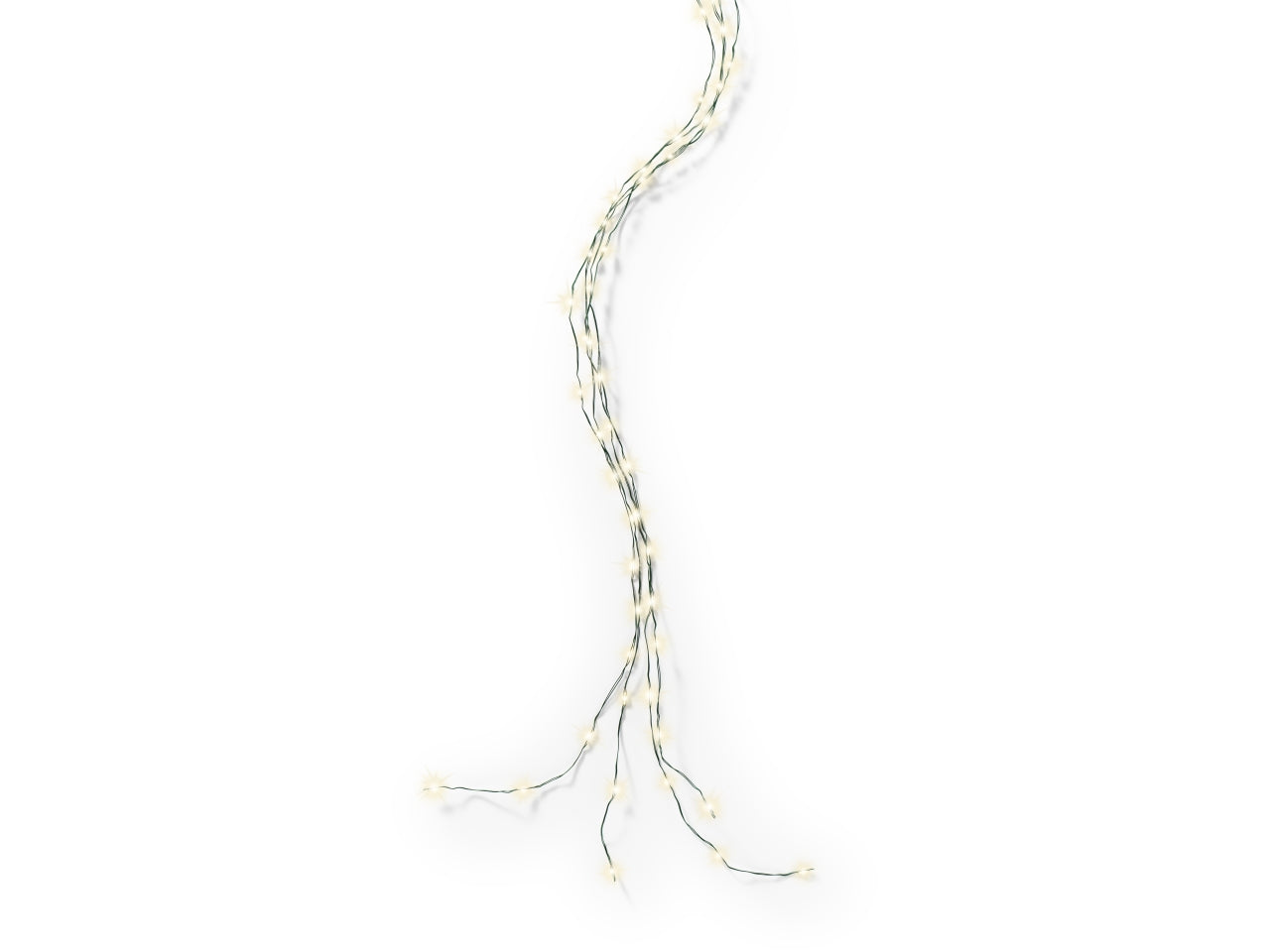 Catena luci ghirlanda 240led bianco caldo effetto lampeggiante con 4 fili verdi da 3mt per uso interno/esterno