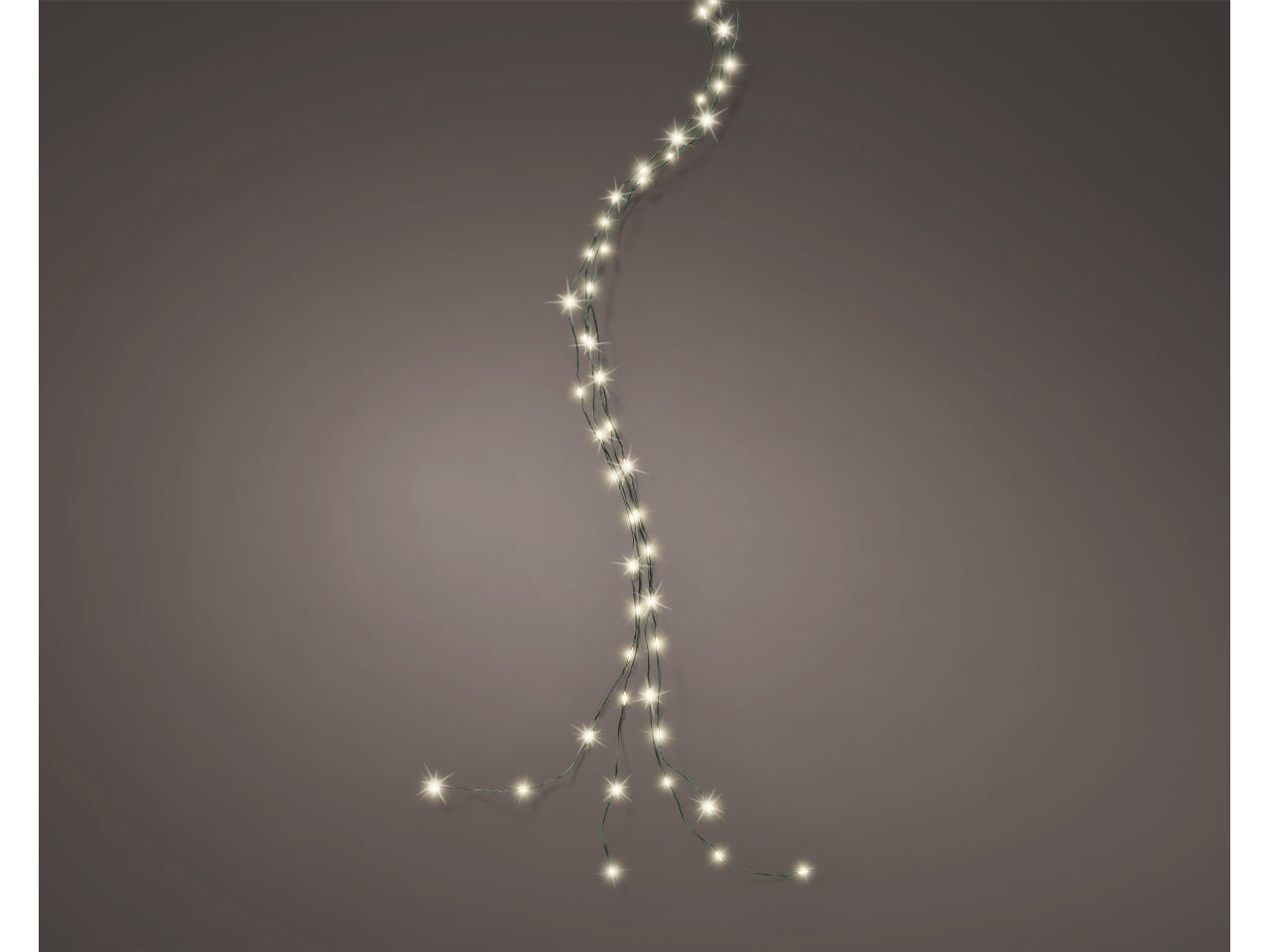 Catena luci ghirlanda 240led bianco caldo effetto lampeggiante con 4 fili verdi da 3mt per uso interno/esterno