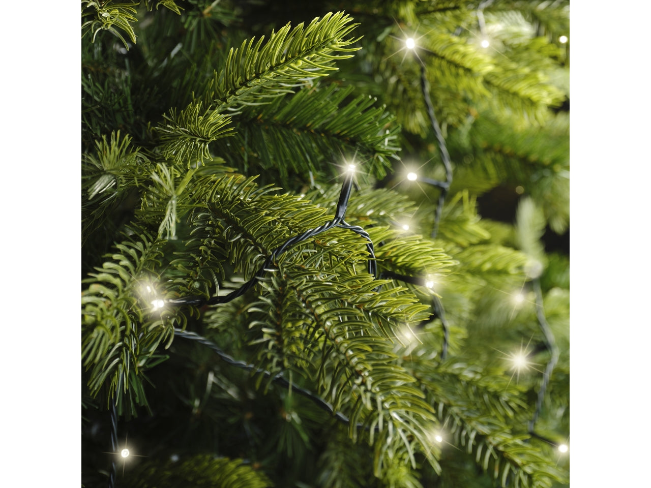 Catena luci 96led bianco caldo 7,1mt filo verde a batteria