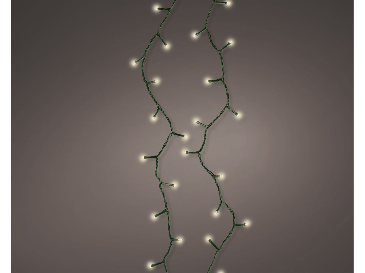 Catena luci 96led bianco caldo 7,1mt filo verde a batteria