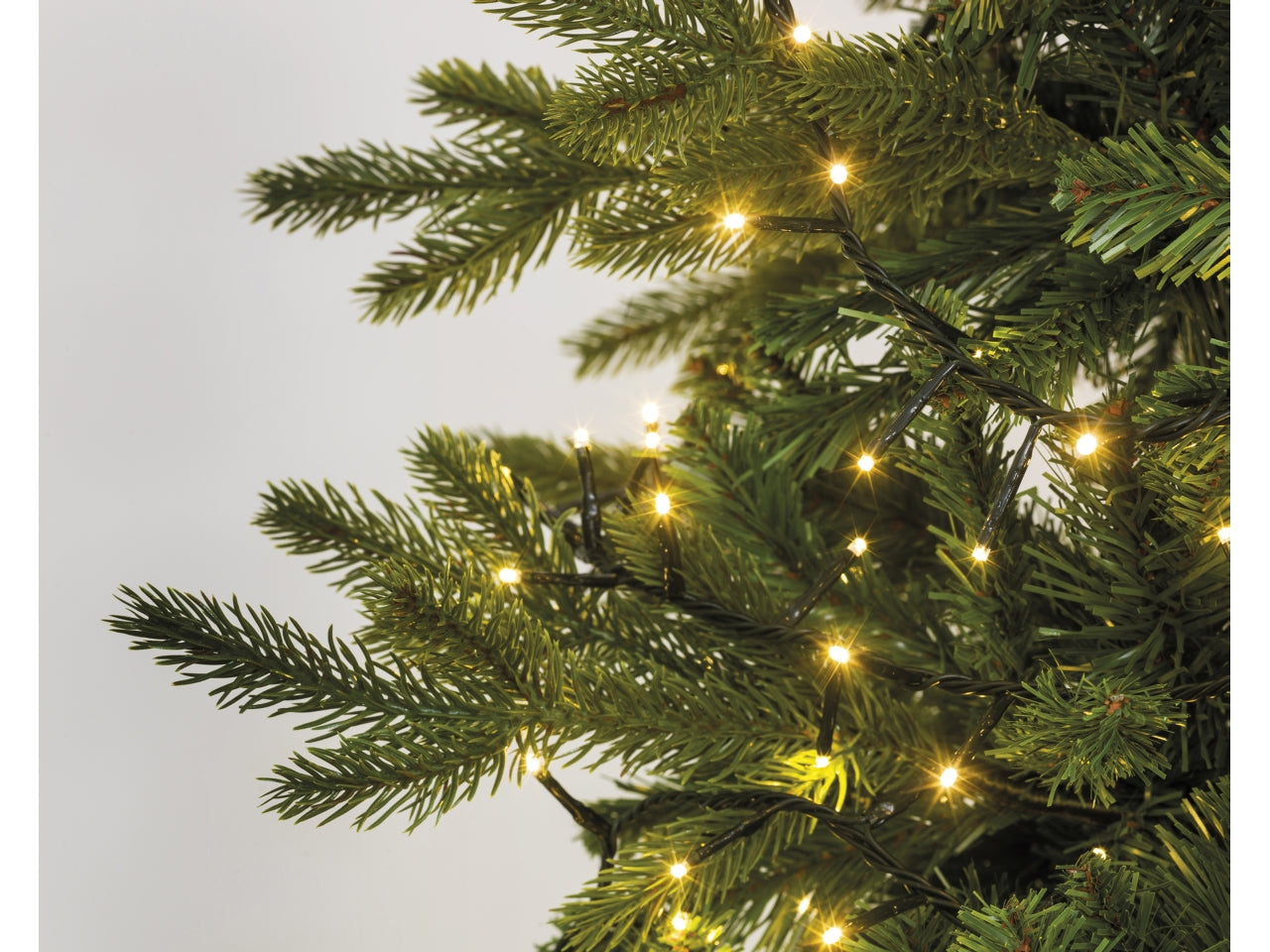 Catena luci con filo metallo nero 960led bianco caldo 8 funzioni 12mt per uso interno/esterno