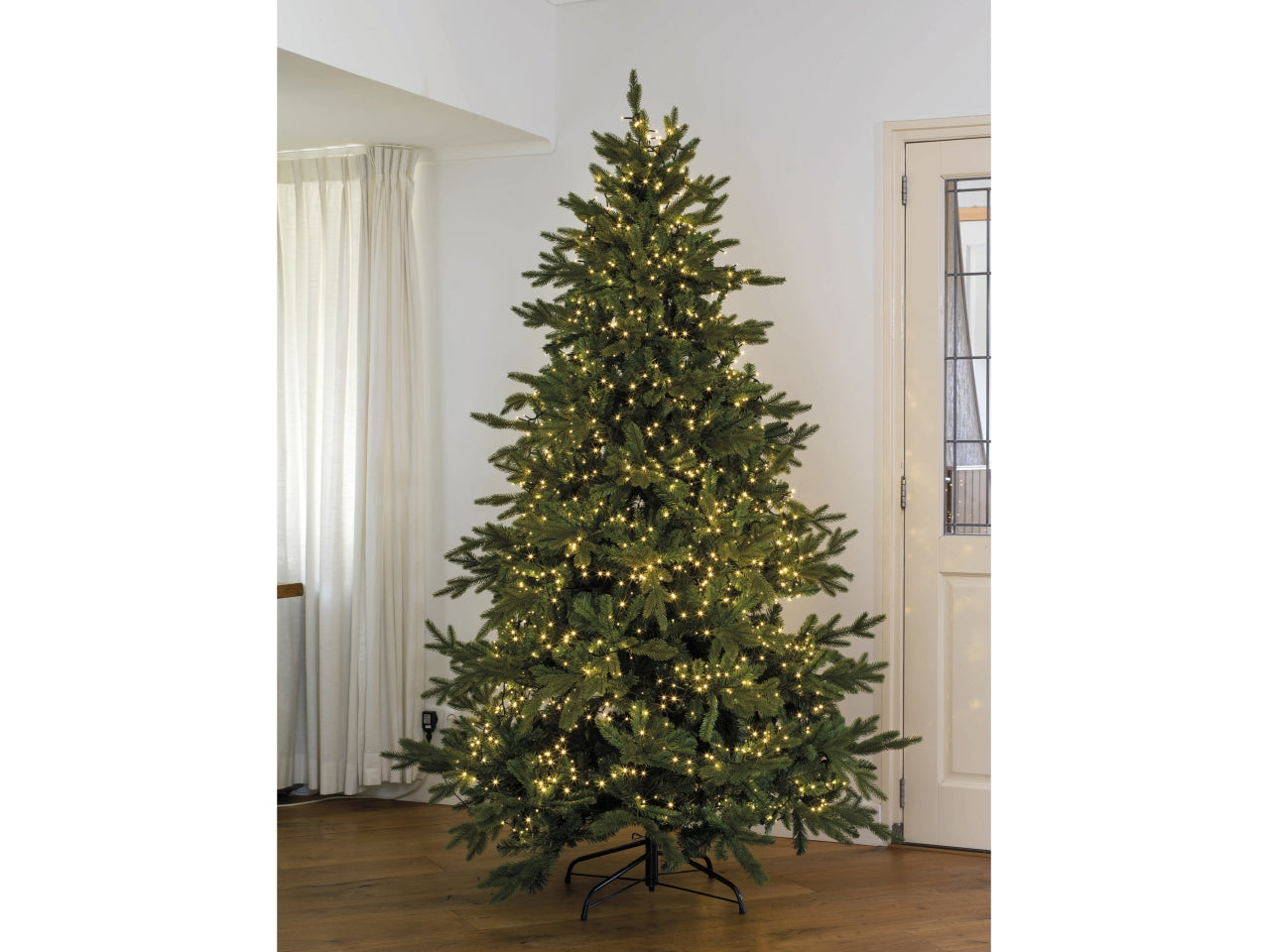 Catena luci con filo metallo nero 960led bianco caldo 8 funzioni 12mt per uso interno/esterno