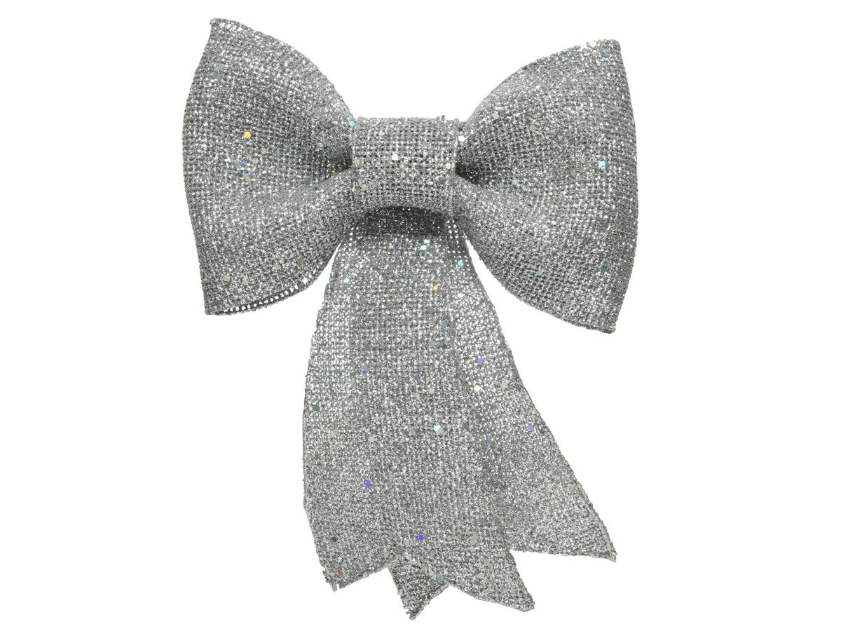 Fiocco 12xh.14cm glitter argento