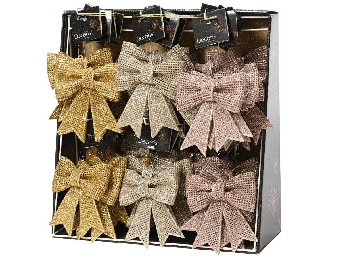 Fiocco 11,5x12cm glitter colori assortiti