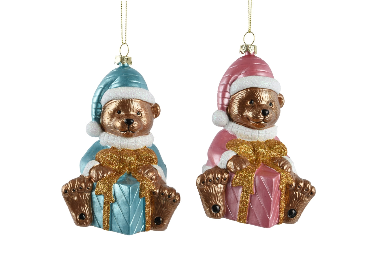 Appendino orso con regalo 13,3cm rosa e celeste