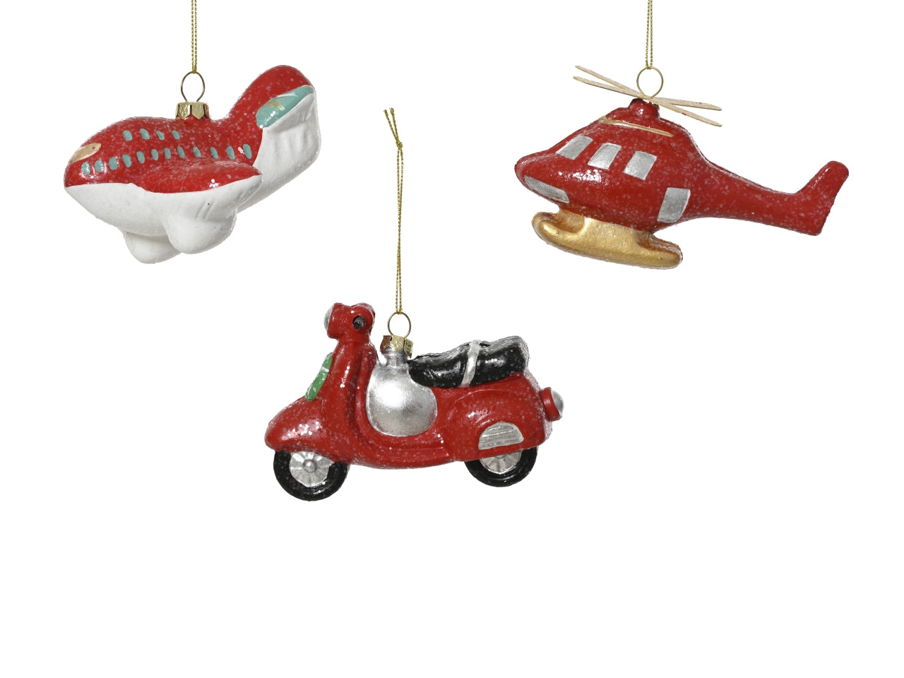 Appendino 7cm vespa, aereo e elicottero rosso assortiti