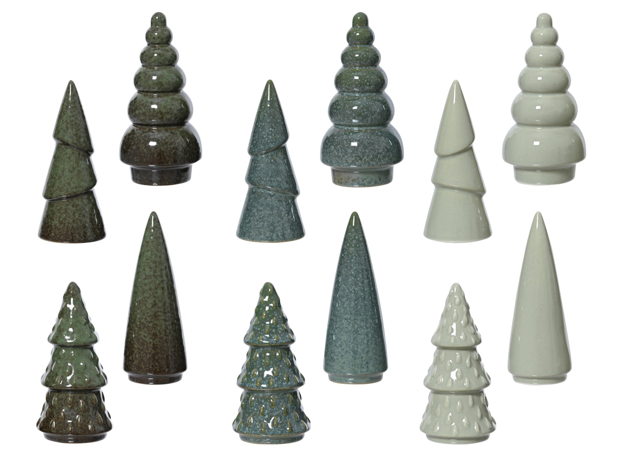 Albero 15,6cm in porcellana lucido 12 modelli assortiti